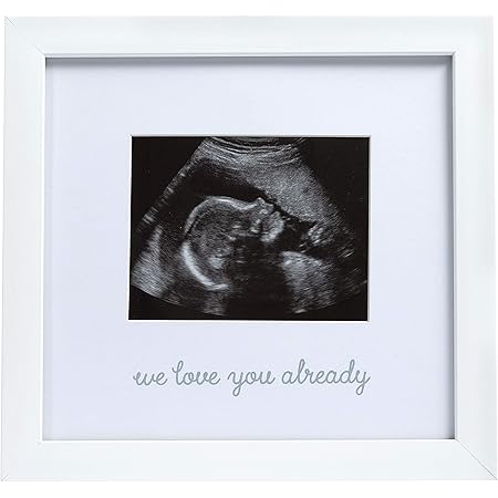 Kate & Milo Our Little Miracle Sonogram Frame, Classic Wooden Picture Frame, Gender-Neutral Baby Nursery Décor