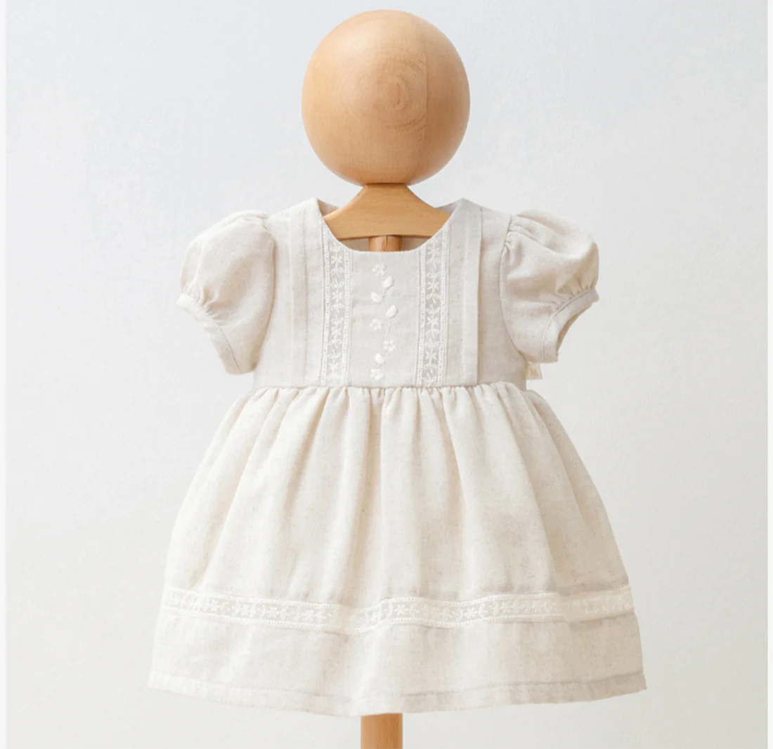 Baby Girl Ivory Linen Grace Dress