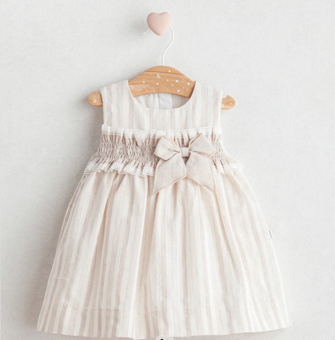 Baby Girl Smocked Cotton Dress with Bow