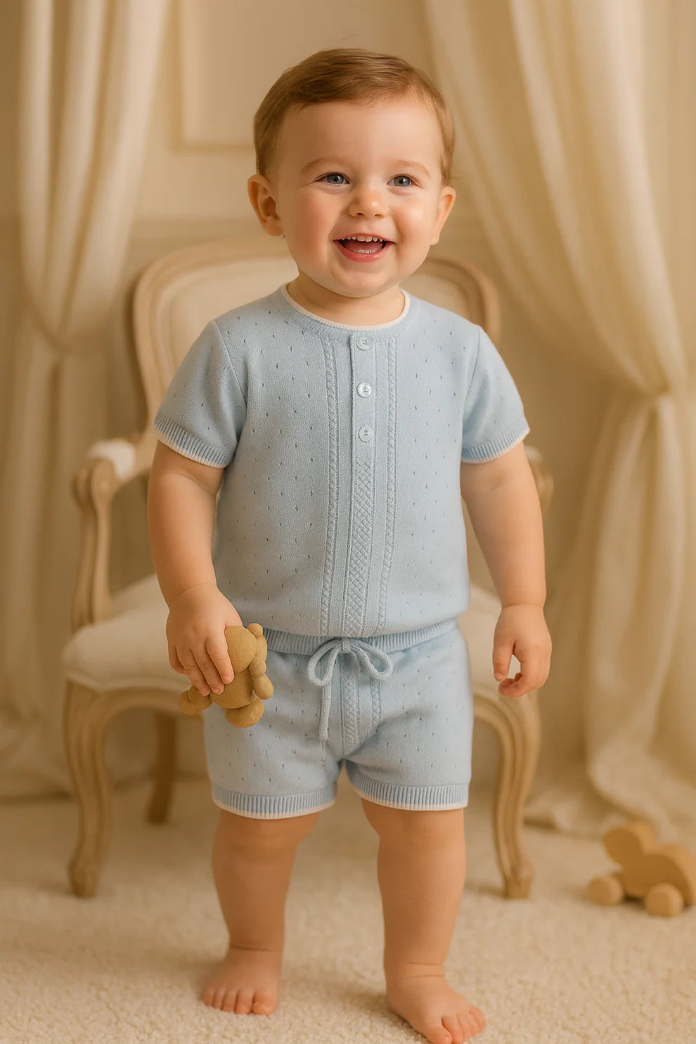 Baby Boy Blue Knit Set