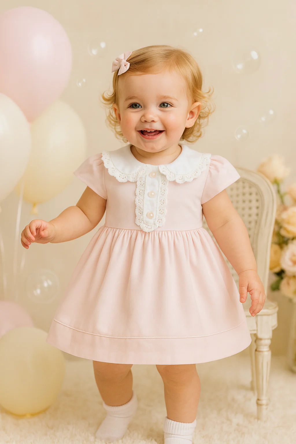 Baby Girl Pink Short Sleeve Dress