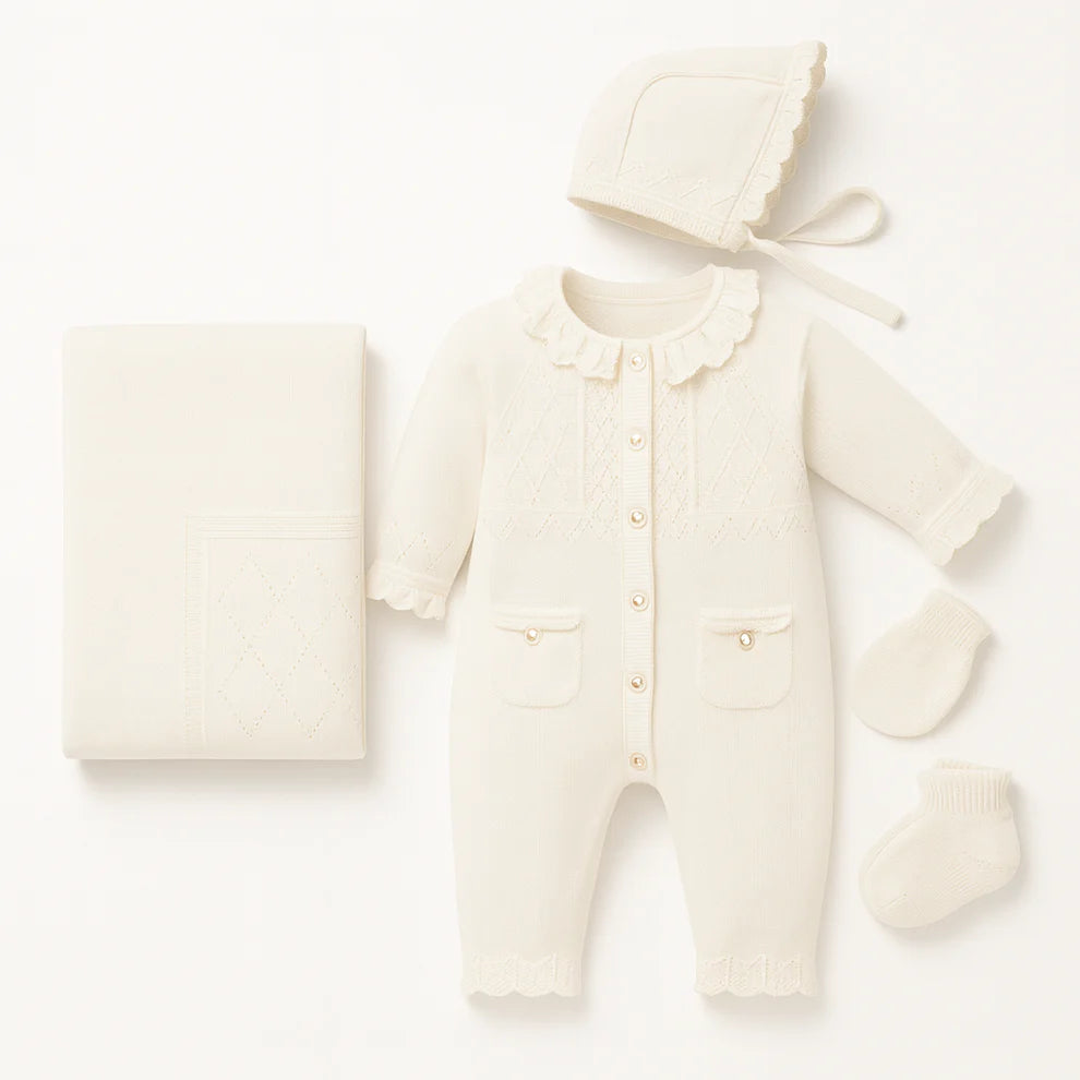 Baby Girl White 8 piece NewBorn Set