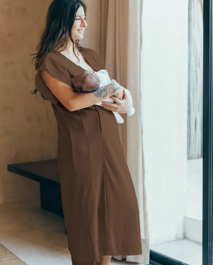Vestido de lactancia cacao