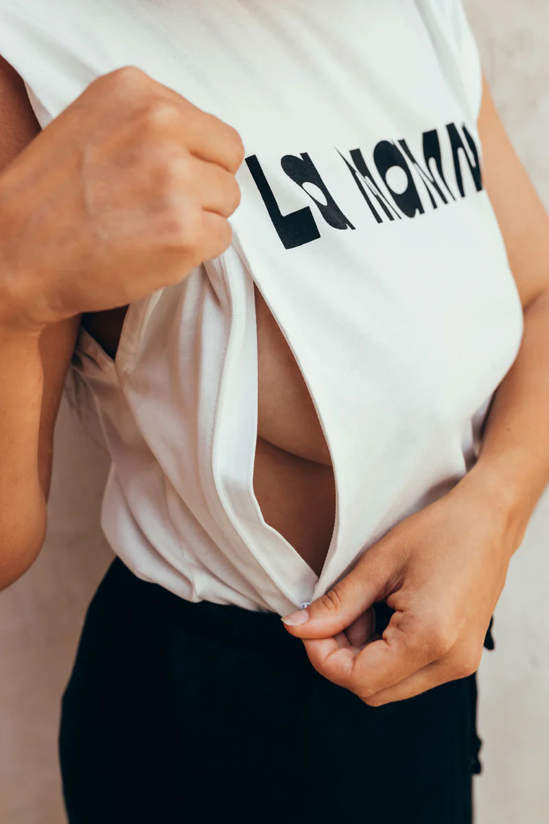 Playera de lactancia sin mangas la mamma