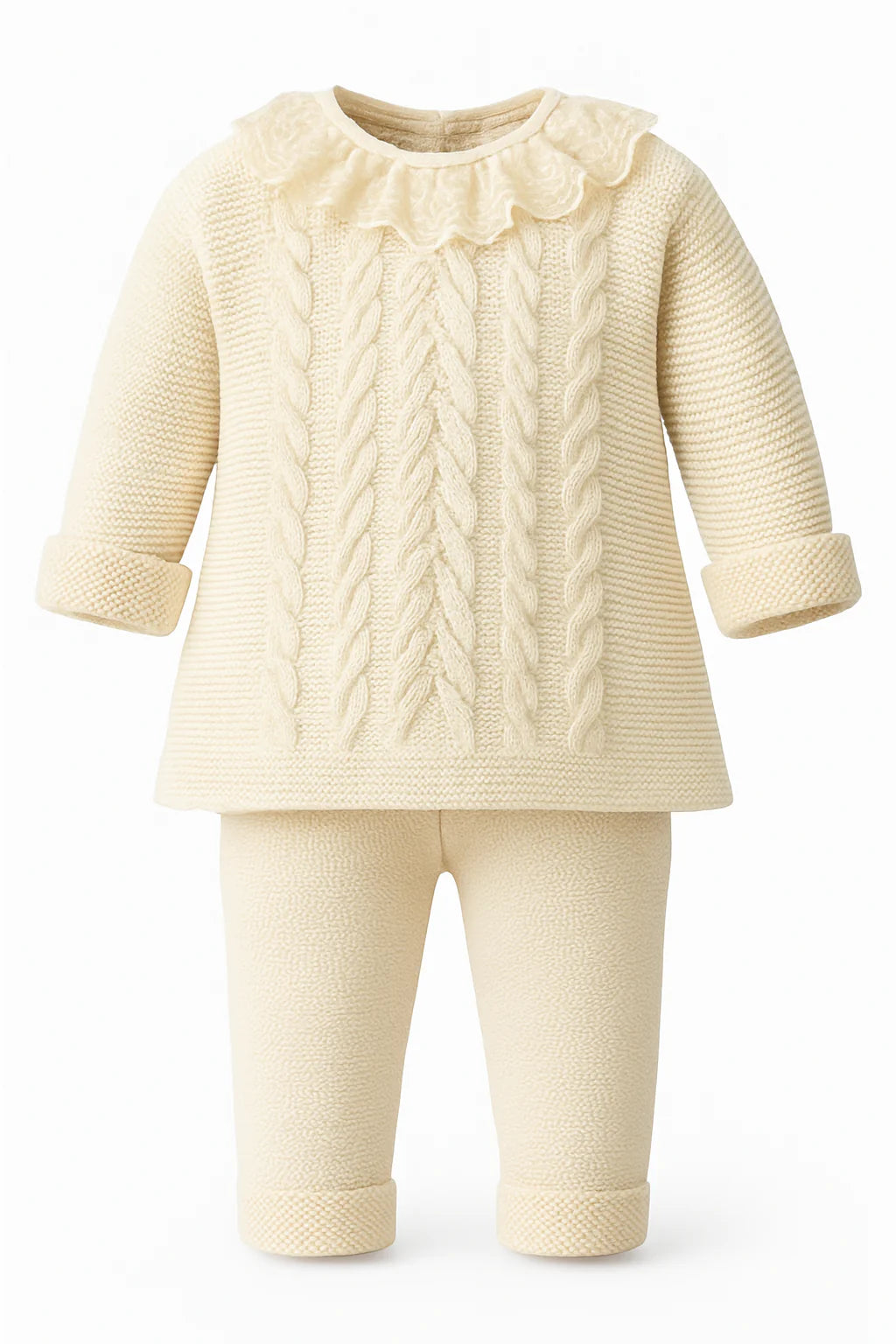 Two-Piece Knit Set with Lace