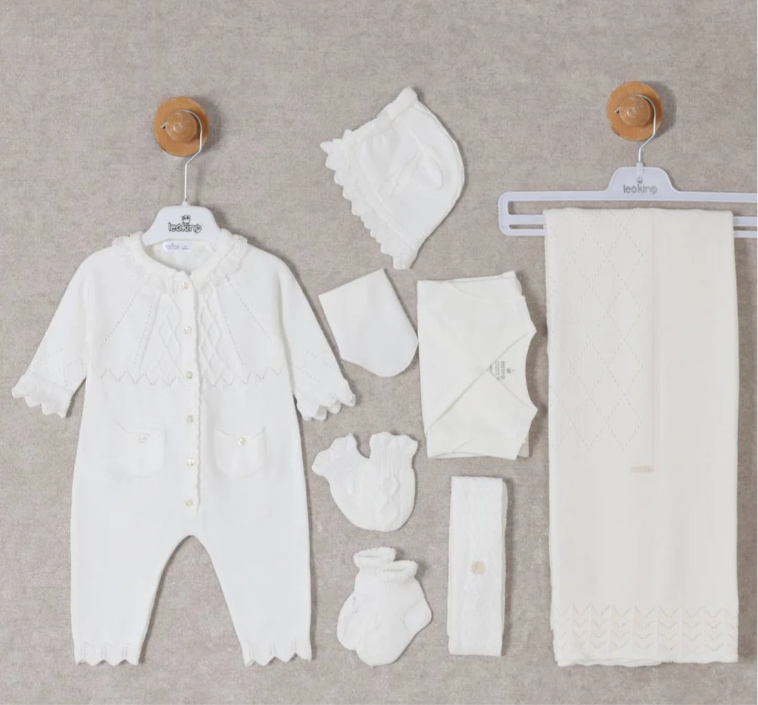 Baby Girl White 8 piece NewBorn Set