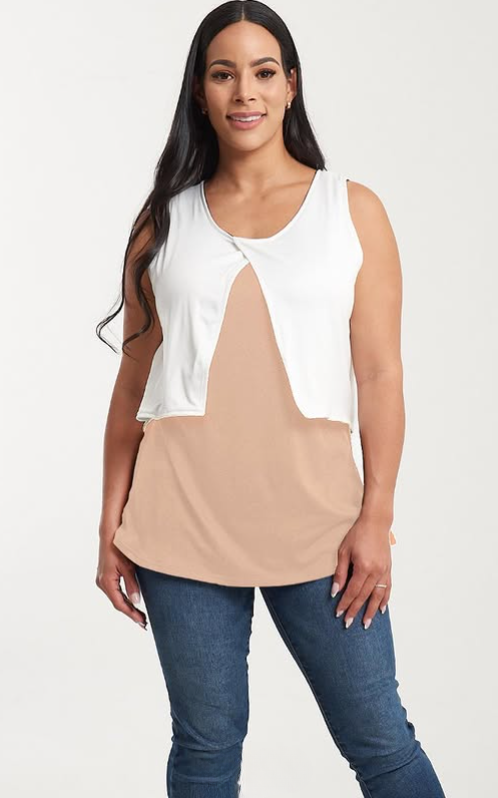 Blusa de Lactancia Bicolor – Práctica y Elegante