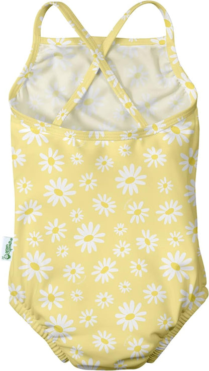 One-piece Classic Swimsuit with Built-in Reusable Absorbent Swim Diaper