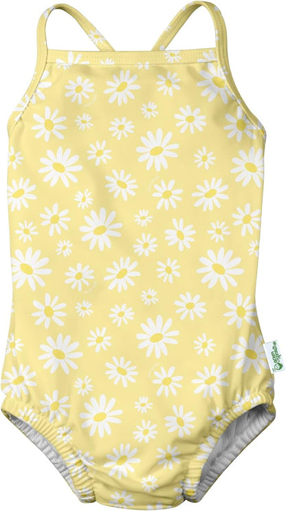 One-piece Classic Swimsuit with Built-in Reusable Absorbent Swim Diaper