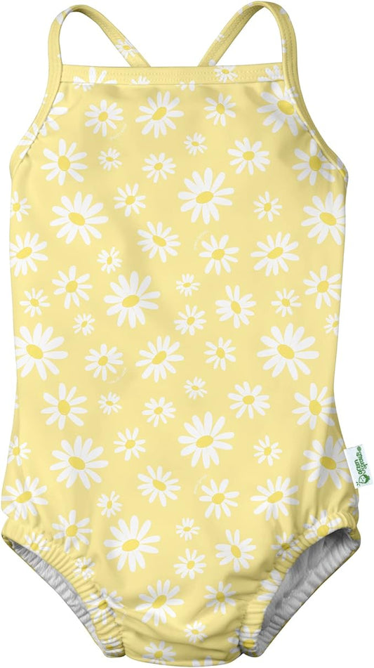 One-piece Classic Swimsuit with Built-in Reusable Absorbent Swim Diaper