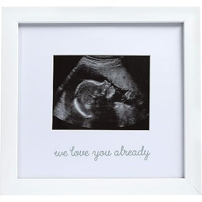 Kate & Milo Our Little Miracle Sonogram Frame, Classic Wooden Picture Frame, Gender-Neutral Baby Nursery Décor