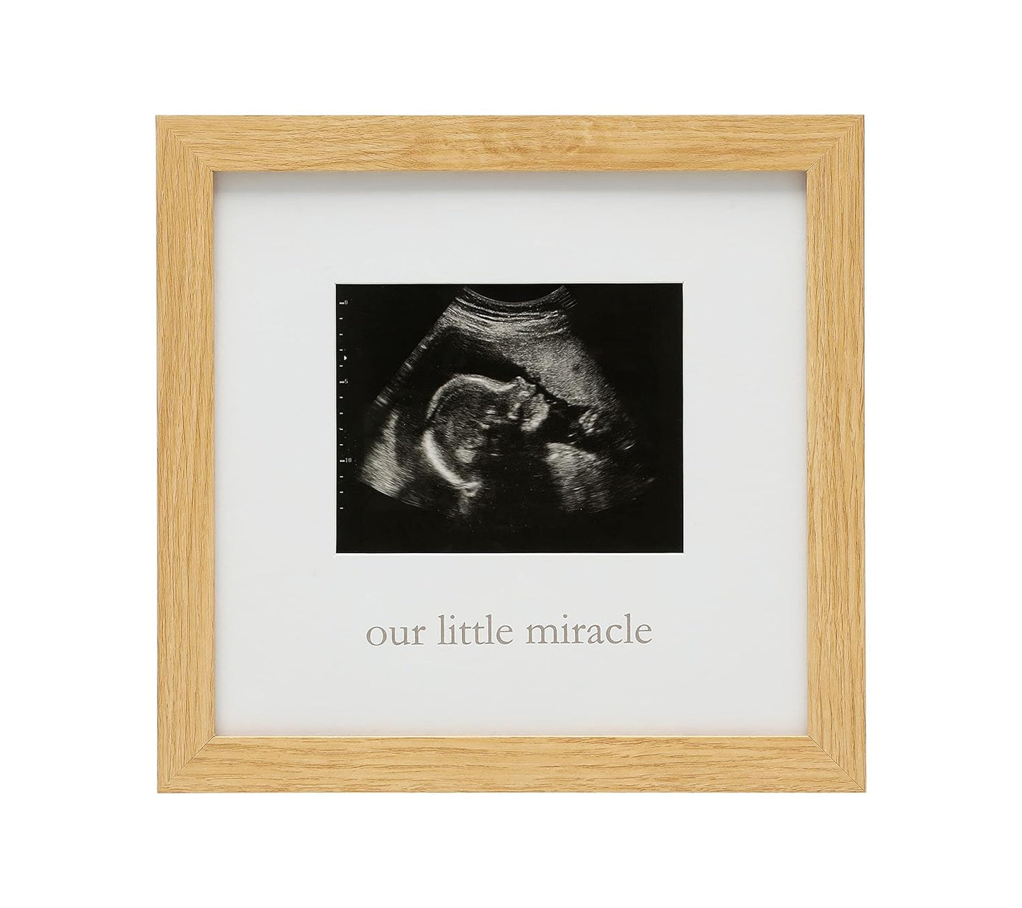 Kate & Milo Our Little Miracle Sonogram Frame, Classic Wooden Picture Frame, Gender-Neutral Baby Nursery Décor