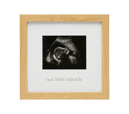 Kate & Milo Our Little Miracle Sonogram Frame, Classic Wooden Picture Frame, Gender-Neutral Baby Nursery Décor
