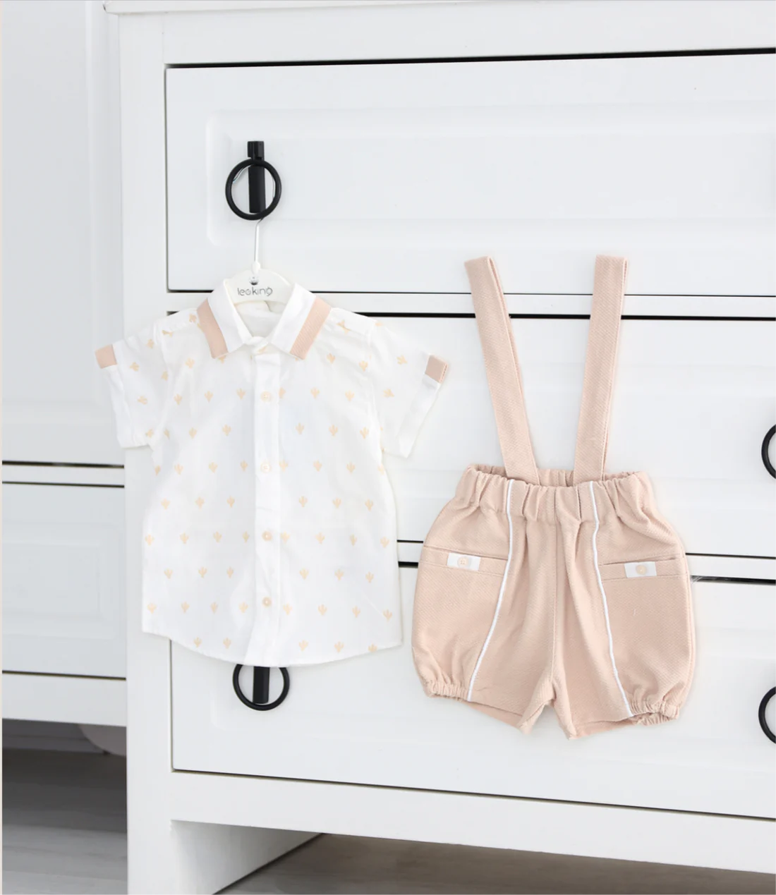 Baby Boy 2-Piece Suspender Shorts Set