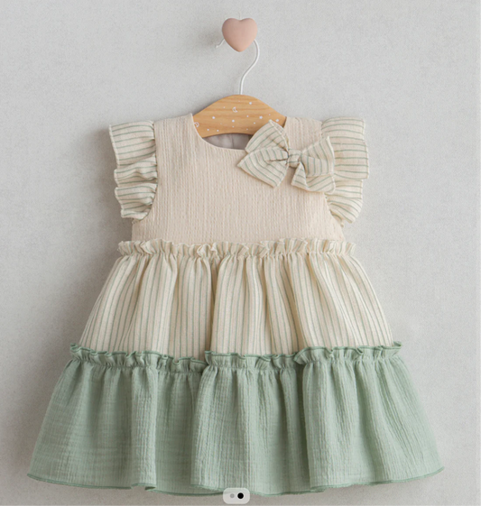 Baby Girl Vintage Ruffle Dress with Bow