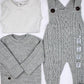 Baby Boy 3 Pieces Gray Jumper with Long Sleeve Shirt