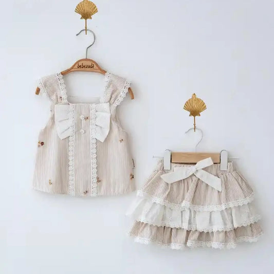 Set Falda Encaje & Blusa Elegante para Bebé