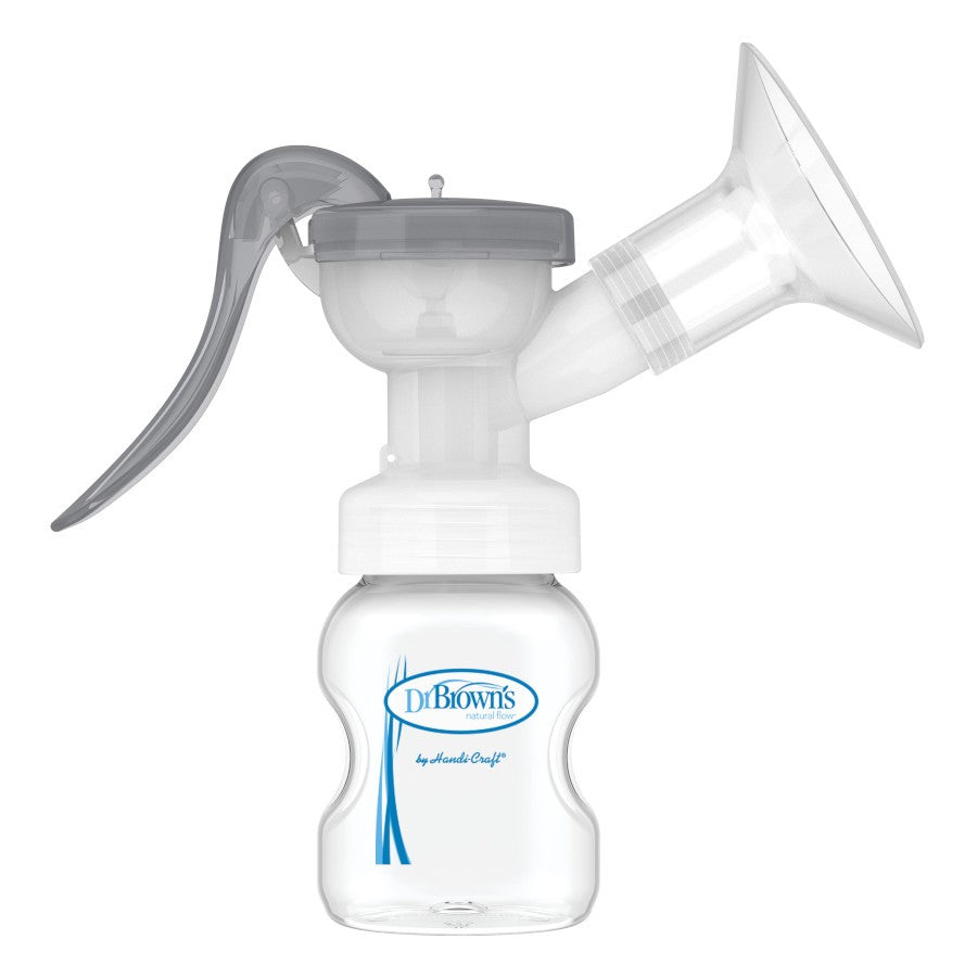 Dr. Brown’s™ Manual Breast Pump with SoftShape™ Silicone Shield & Anti-Colic Options+™ Wide-Neck Baby Bottle 5 oz/150 mL