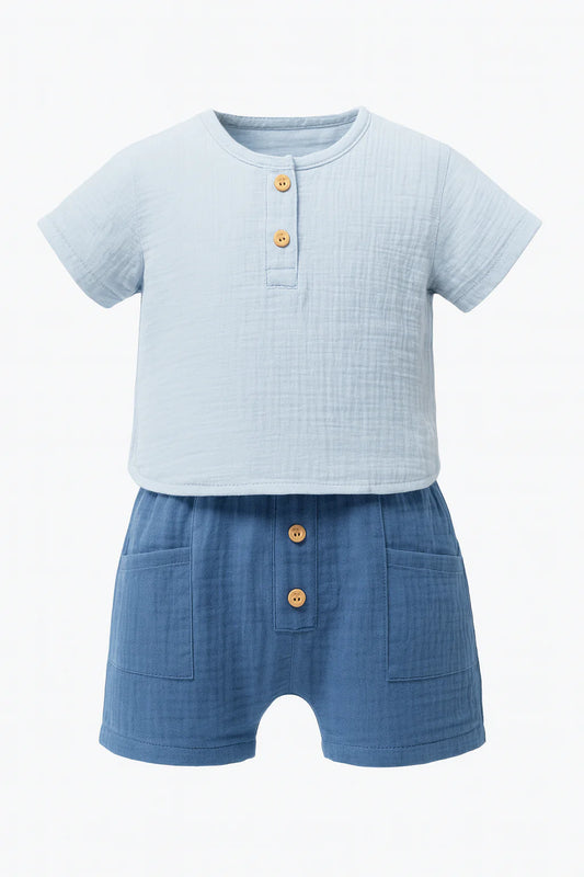 Baby Boy 2 Pieces Blue Casual Set