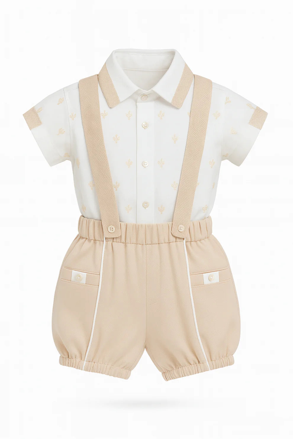 Baby Boy 2-Piece Suspender Shorts Set