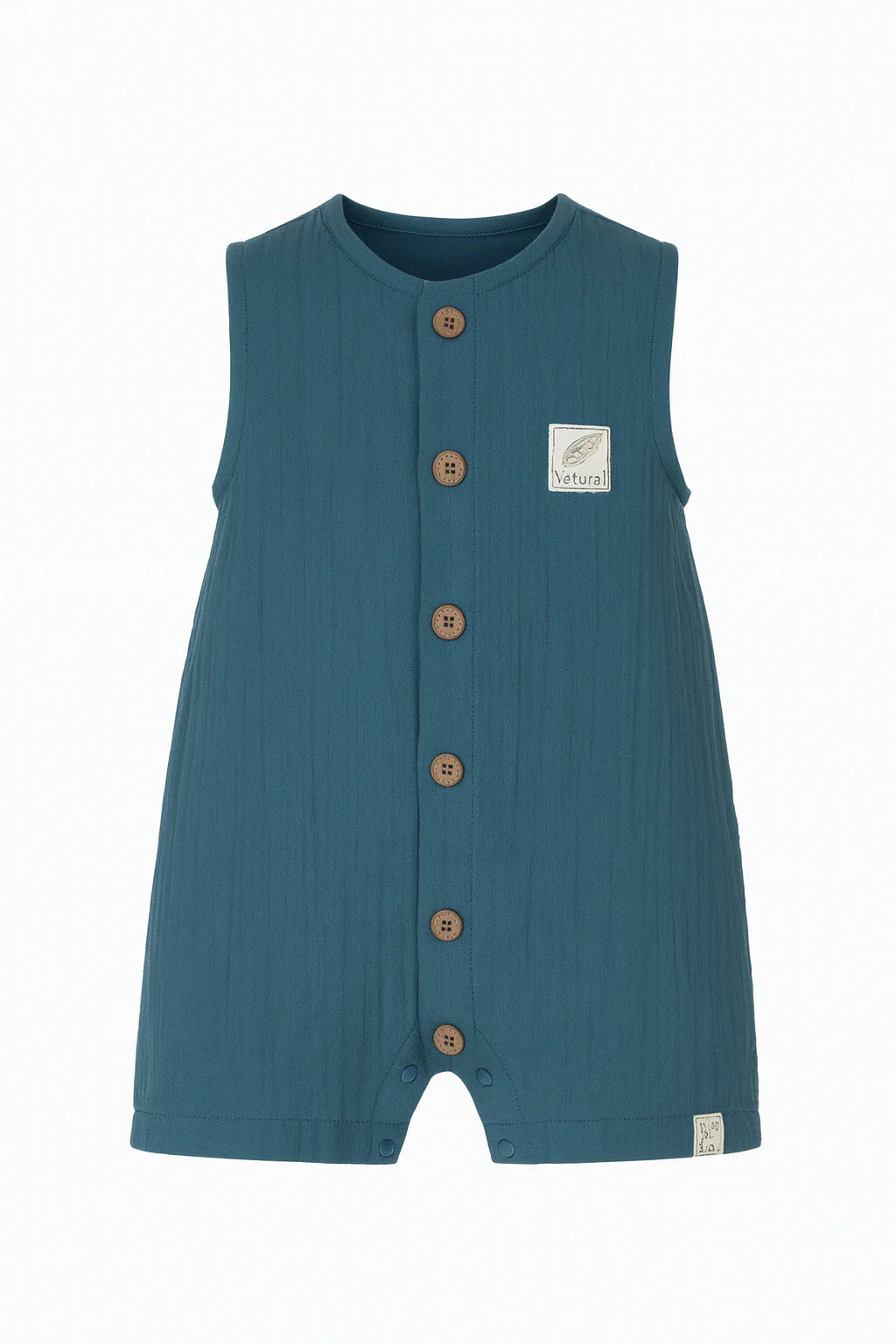 Baby Boy Sleeveless Muslin Romper