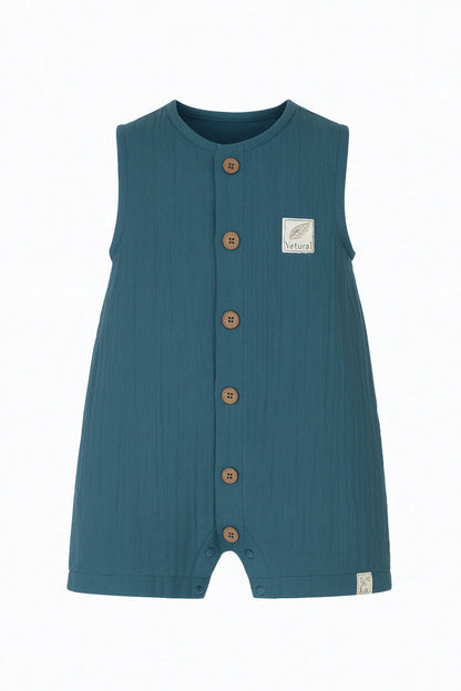 Baby Boy Sleeveless Muslin Romper