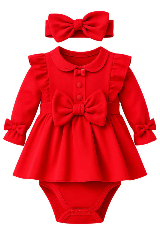 Baby Girl Coquette Red Dress