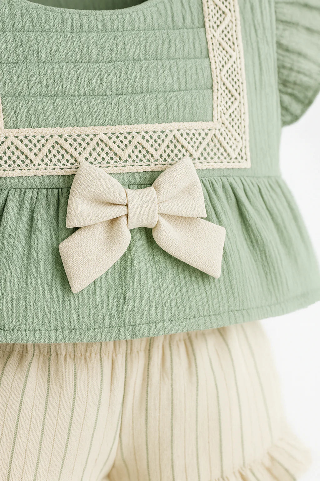 Baby Girl Lace & Ruffle Muslin Set