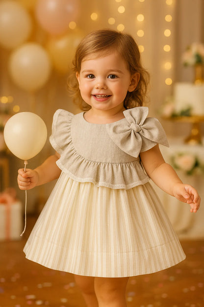 Baby Girl Ruffle Dress with Bow – Sweetness in Every Detail