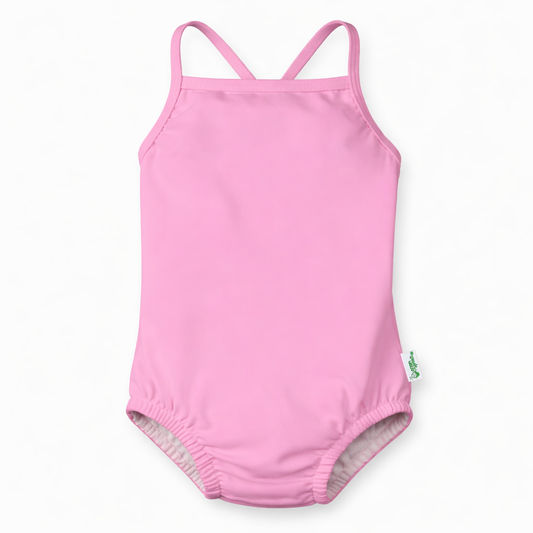 One-piece Classic Swimsuit with Built-in Reusable Absorbent Swim Diaper