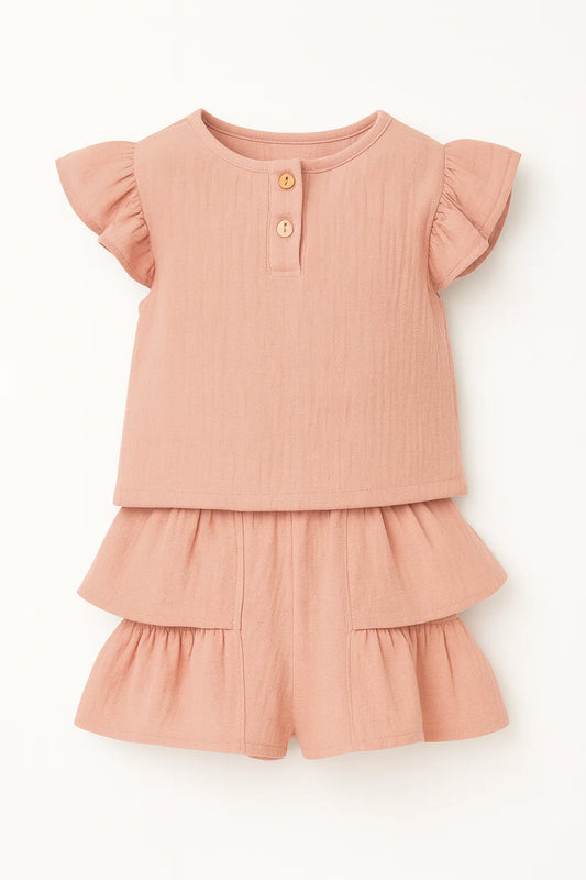 Cream Ruffle 2- Piece Set