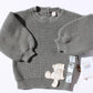 Two- Tone Knit Set with Teddy Bear