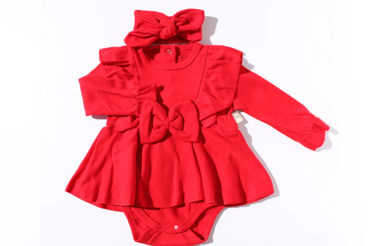 Baby Girl Coquette Red Dress