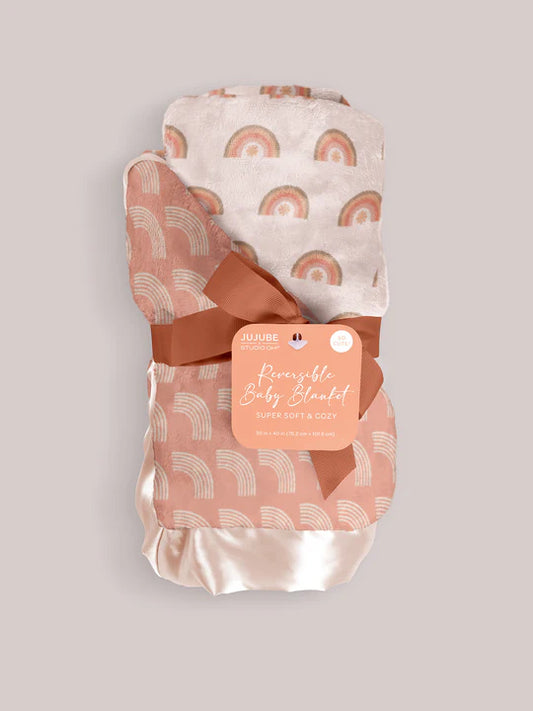 Ultra-Soft Thick Reversible Baby Blanket - Be Kind Rainbows