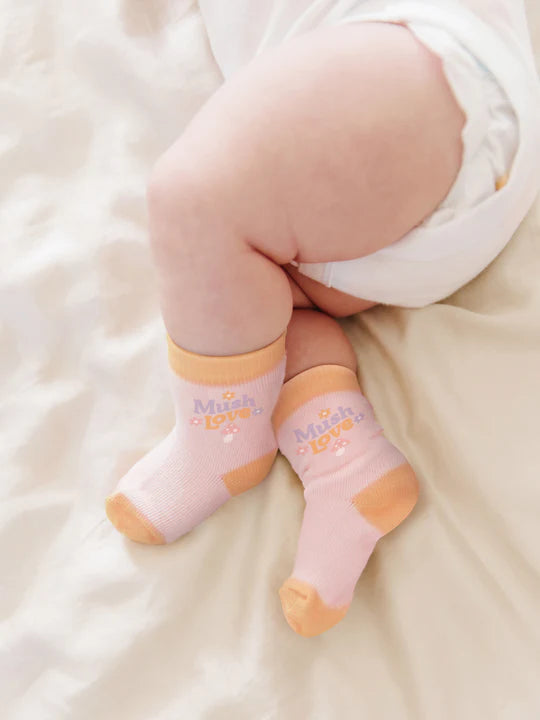 3-Pack Soft Durable Baby Socks Set - Mushy Love