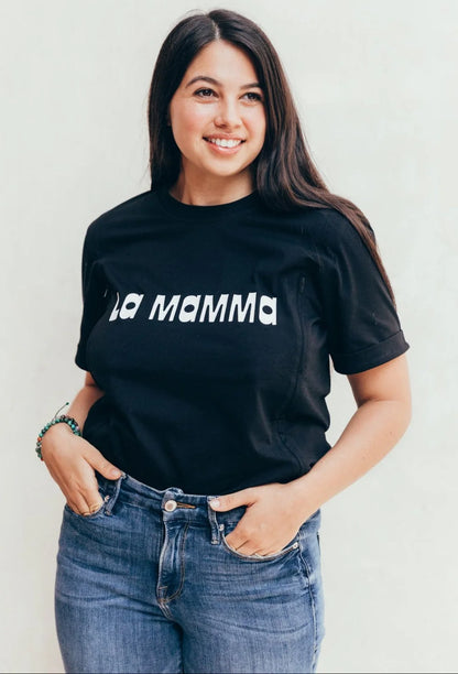 Playera de lactancia negra la mamma