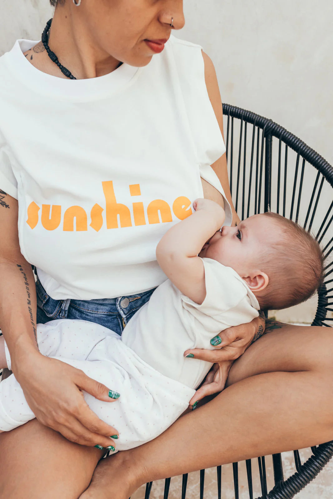 Playera de lactancia sin mangas sunshine