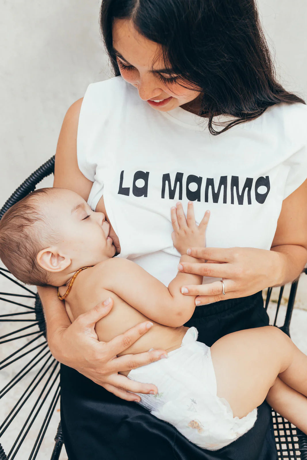 Playera de lactancia sin mangas la mamma
