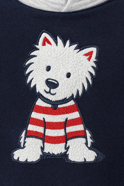Set Festivo con Perrito en Azul Marino y Rojo
