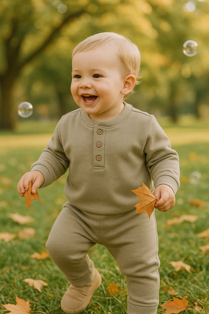 Two-Piece Henley Set