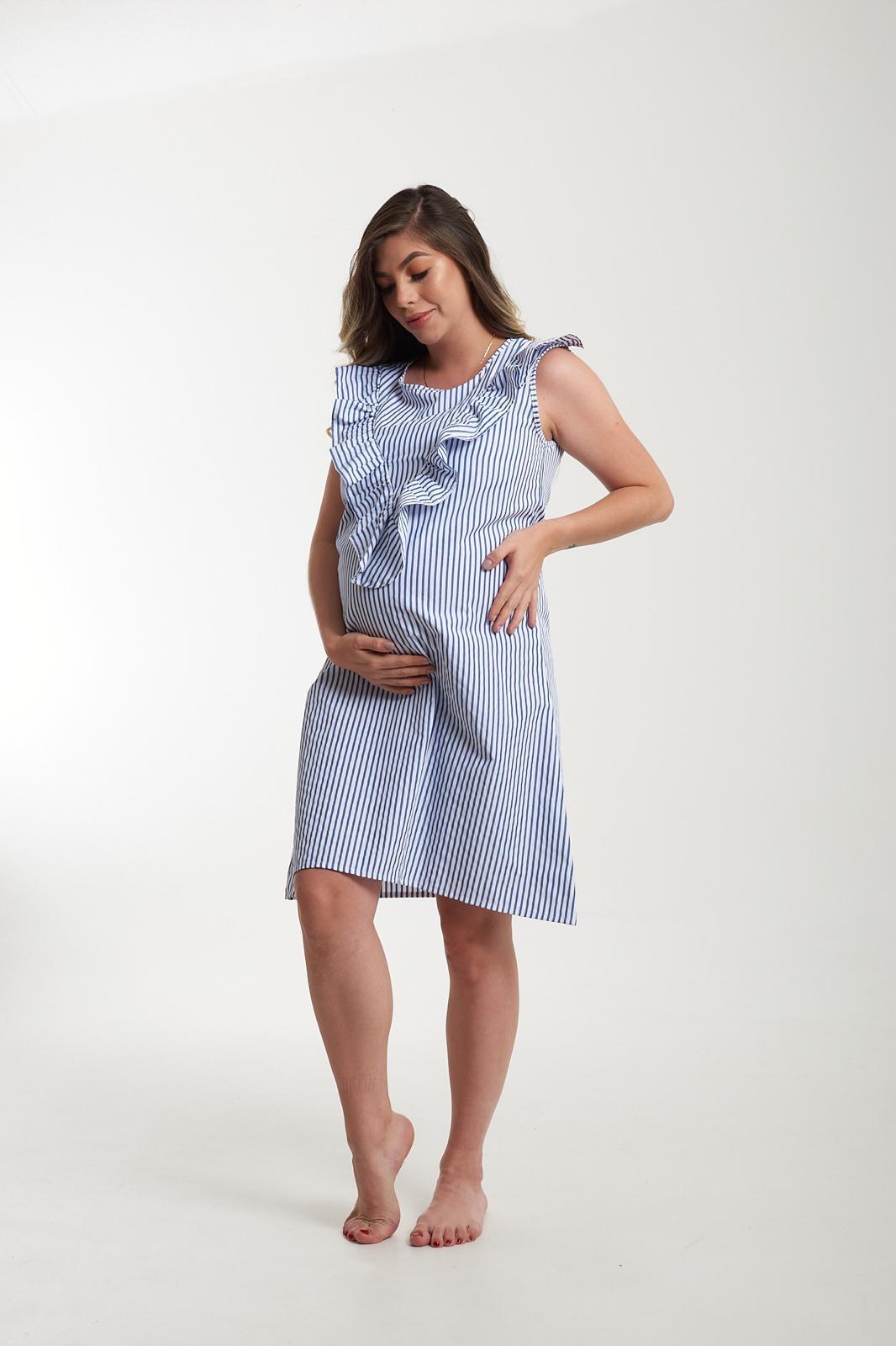 Rayas de Amor – Vestido de Lactancia Elegante