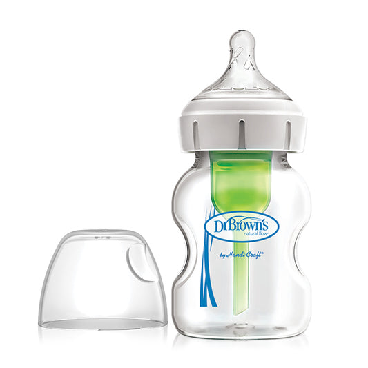 Dr. Brown’s Natural Flow® Anti-Colic Options+™ Wide-Neck Glass Baby Bottles 5 oz