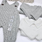 Baby Boy 3 Pieces Gray Jumper with Long Sleeve Shirt