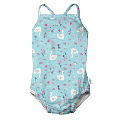 One-piece Classic Swimsuit with Built-in Reusable Absorbent Swim Diaper